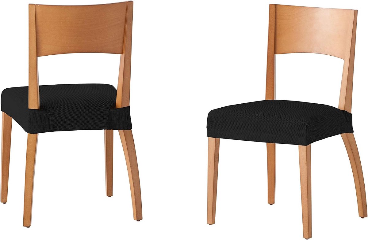 Home Tunisia - stoelhoes, stof, stoelhoes, zwart, 24 x 30 x 6 cm, 2 stuks