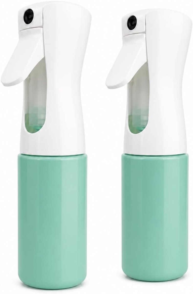 Continue Mist Sprayfles | Set van 2 | Ultrafijne Verstuiver voor Haar, Planten, Strijken, Schoonmaken & Gezichtsverzorging | Herbruikbare Fles | Groen