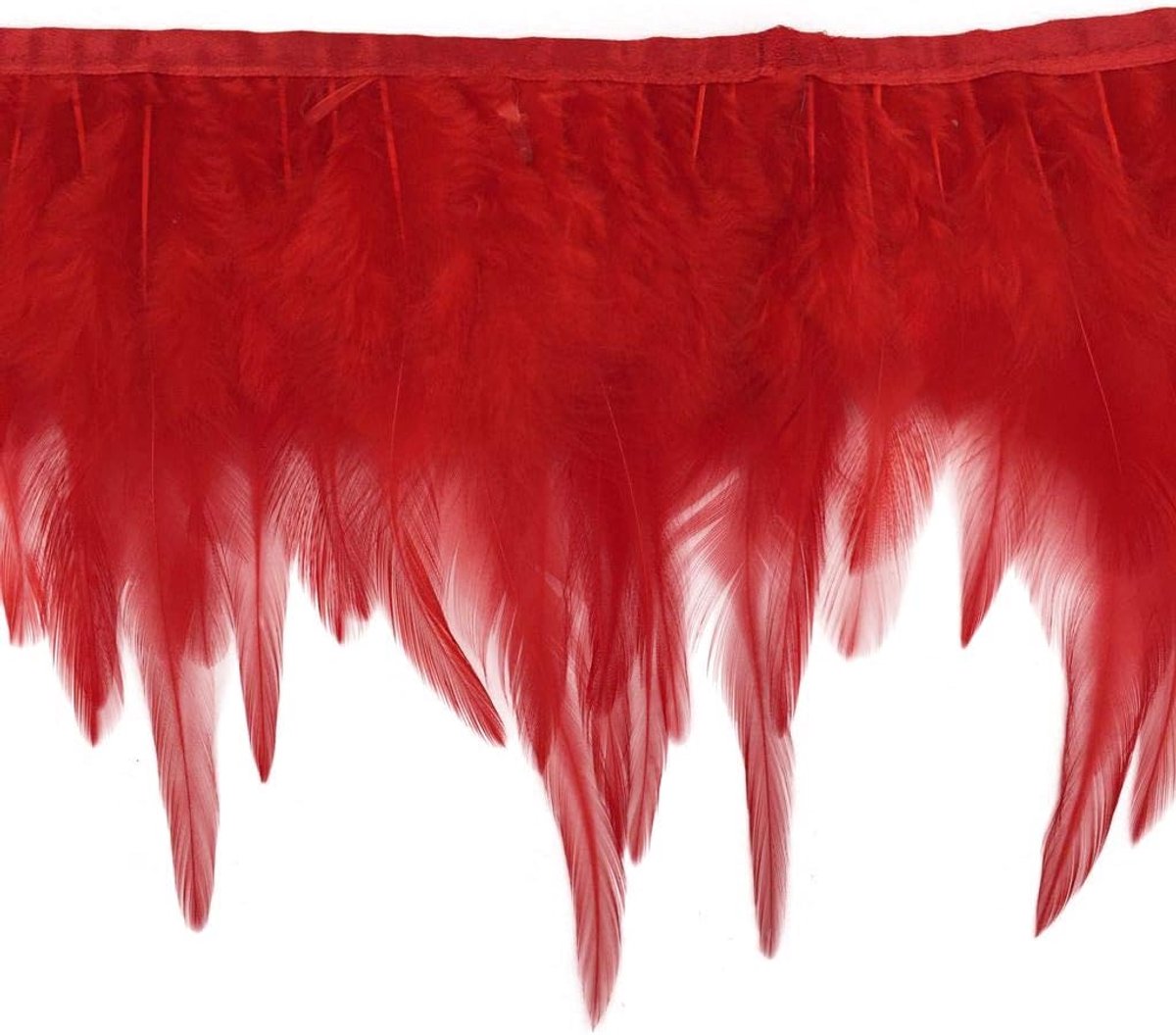 2yards Haan Hackle Feather Trim Jurk Decoratie (rood)