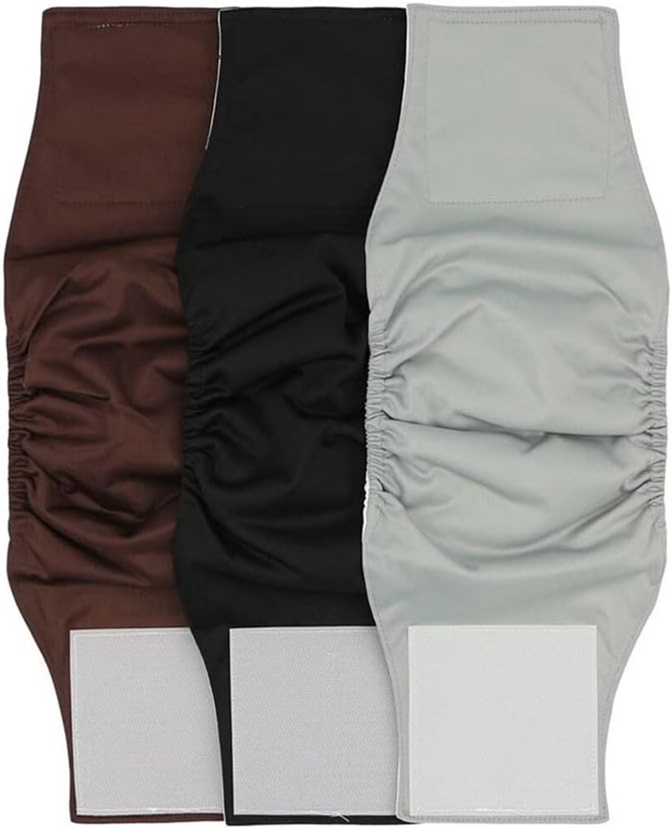 Luiers (3 stuks) ademende fysiologische broek buikband voor mannen honden (XL (tailleomtrek: 55-70 cm)