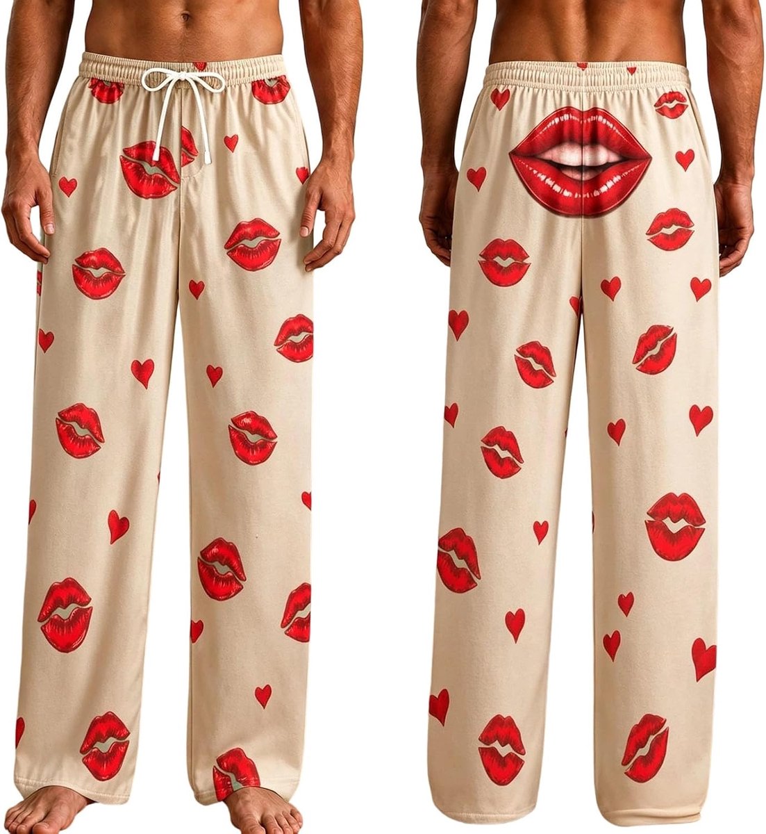 Vrijetijdsbroek voor heren met grappige opdruk, bijpassende pyjamabroek voor het hele gezin