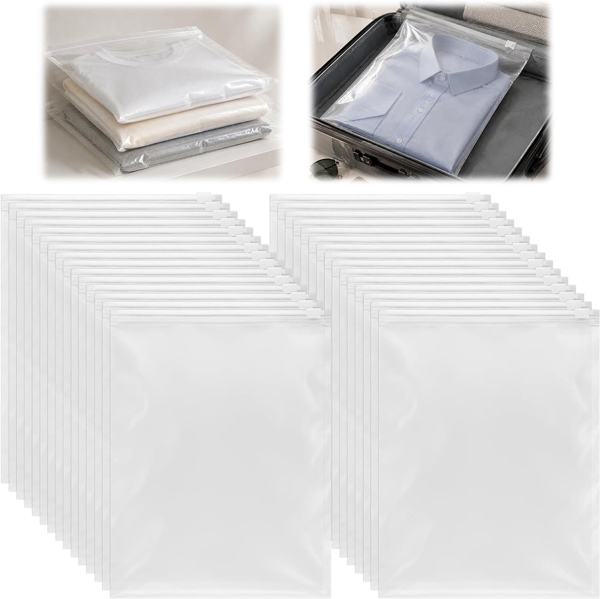 30 stuks 30 x 40 cm Ziplock-Zakjes, Hersluitbare Kledingzakken
