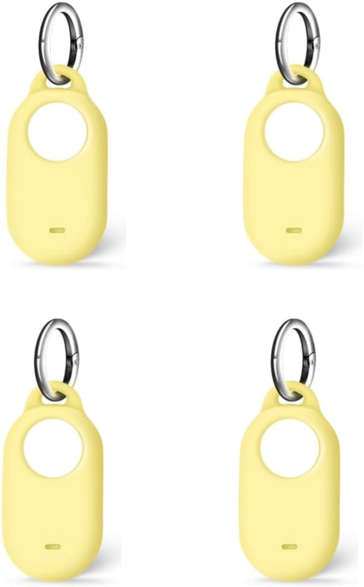 4 stuks siliconen hoes voor Samsung SmartTag 2, schokbestendig en anti-kras beschermhoes, gemakkelijke toegang en veilige pasvorm voor SmartTag 2 (geel)