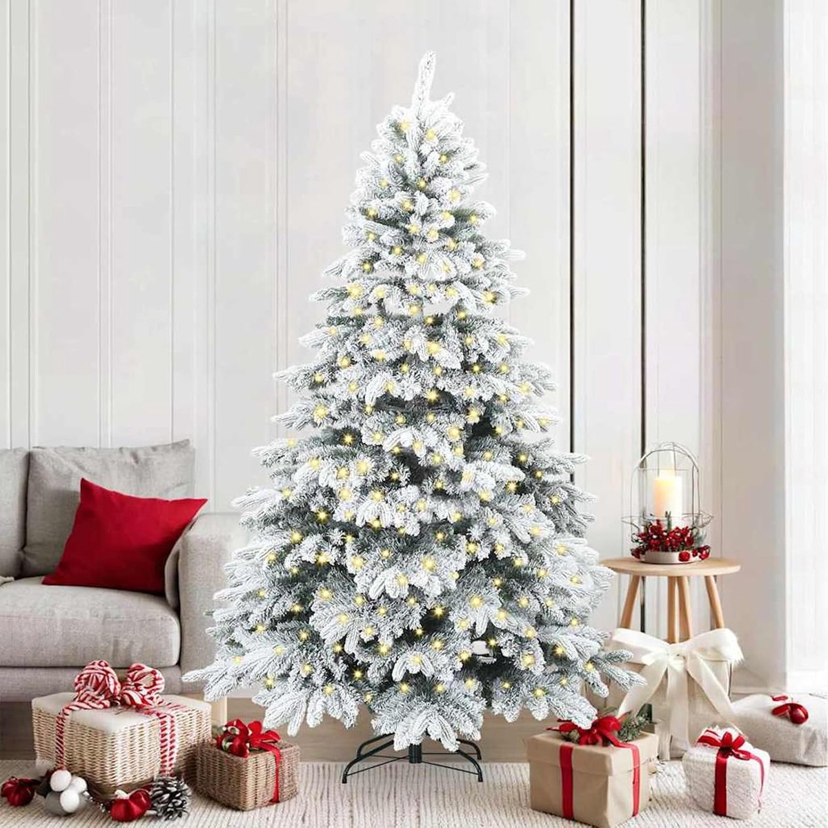 Kunstkerstboom met 300 leds, groen, 210 cm, PE en pvc, kunstkerstboom voor feestelijke evenementen, restaurant-decoratie, kerstmarkt en als familiecadeau 3397623