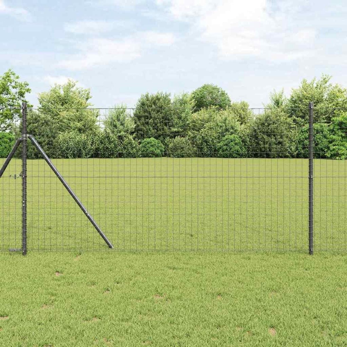 Palen set 52-delig grijs 190 cm staal weerbestendig voor tuin inkijkbescherming