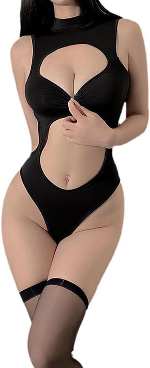 Dames met uitgeholde nauwsluitende jumpsuit