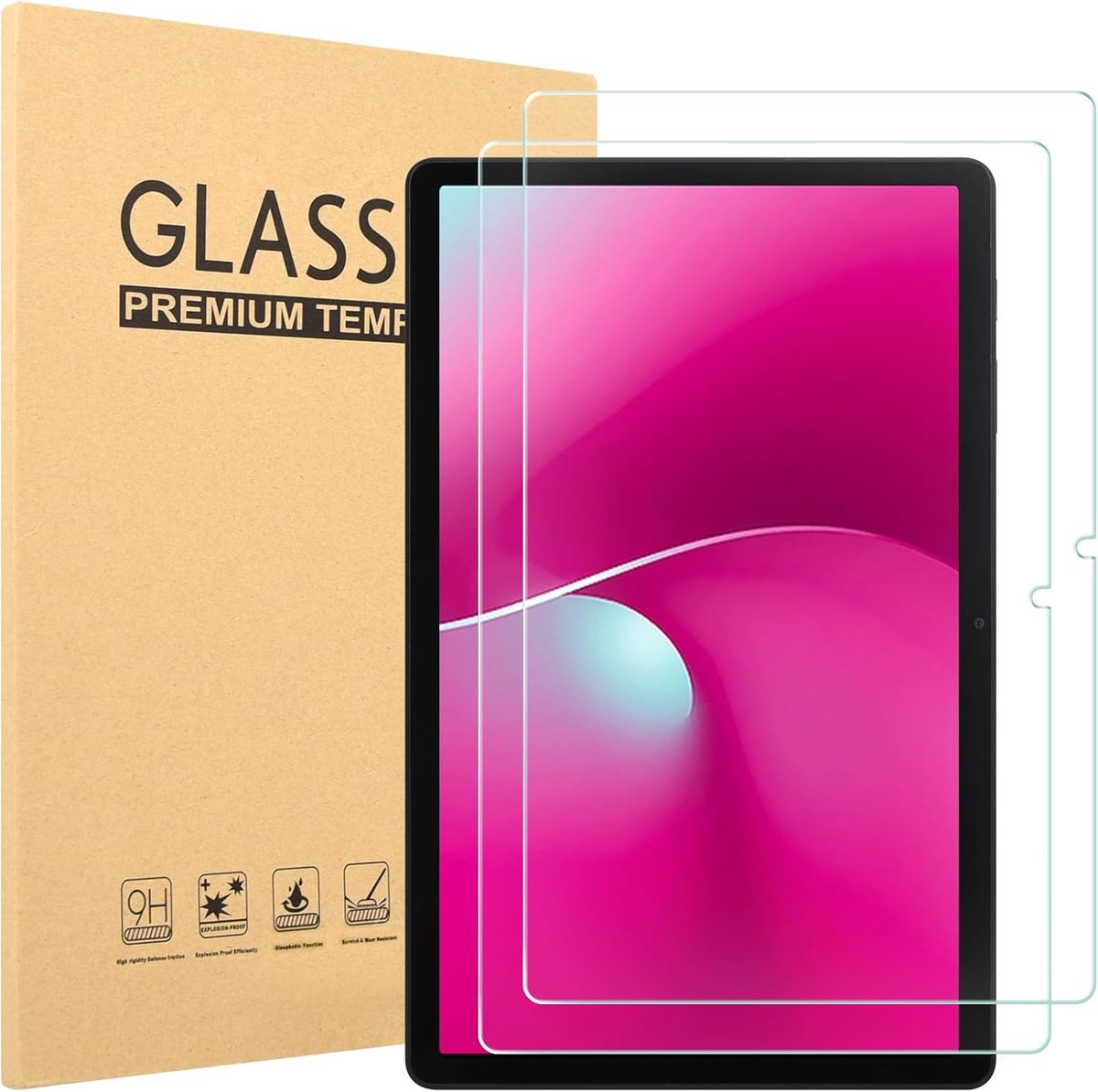 Displaybescherming voor T-Mobile Revl Tab 2 tablet (10,1 inch, uitgebracht in 2025) – 9H hardheid HD gehard glas filmbescherming, 2 stuks