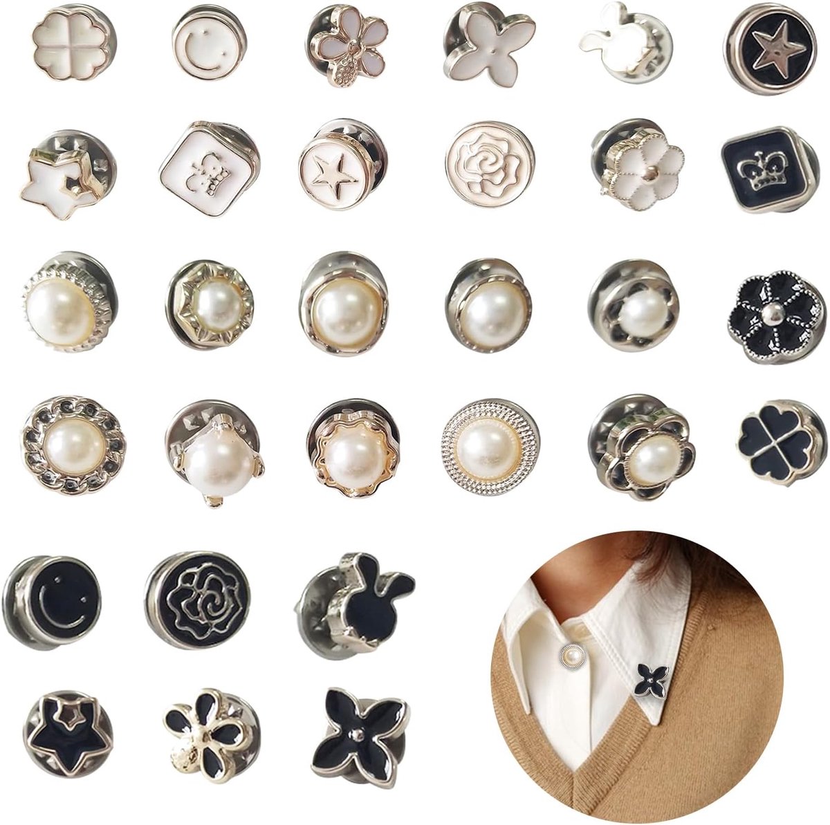 Knopen, Flatback Pearl Knoppen, Broche Pinnen voor Kleding, Kleine Broche, voor DIY Kleding en Hoed decoratie