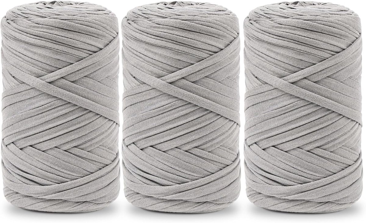 3 x 200 g T-shirtgaren, T-shirtgaren om te haken, geschikt voor gehaakte tassen, manden, wandkleden, woonaccessoires en doe-het-zelfprojecten