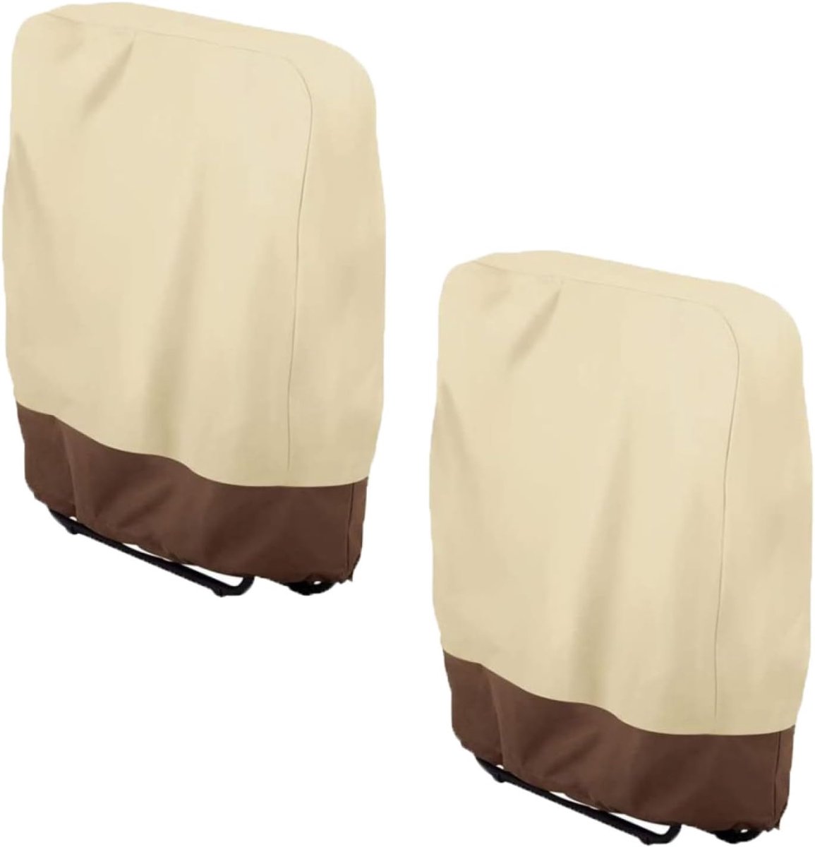 2 stuks tuinstoelhoezen waterdicht, Zero Gravity klapstoelhoezen, patio 81 x 21,8 x 93 cm, waterdichte anti-UV liggende stoelhoes, buitenterras ligstoelhoes met opbergtas - beige