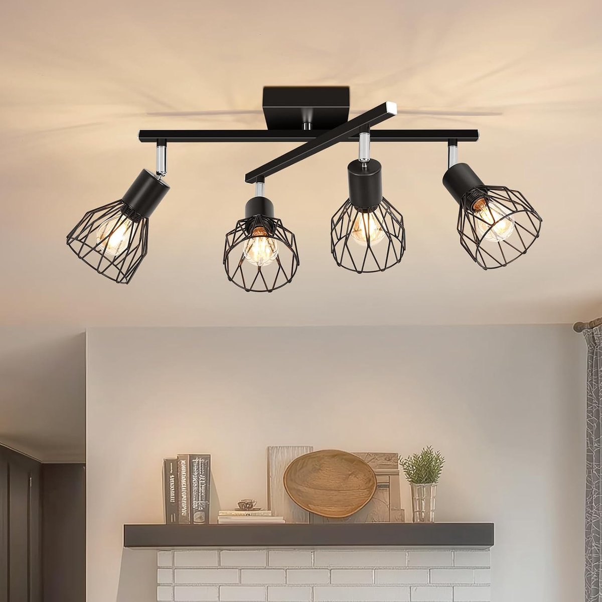 E14 led-plafondlamp, moderne helling, plafondspot, 4 spots