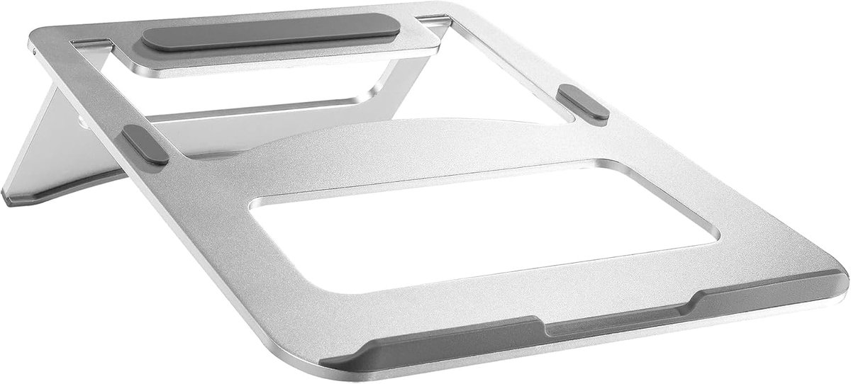 My wall HT19L laptopstandaard, notebookstandaard, opvouwbaar, draagbaar, notebookstandaard aluminium, siliconen pads, laptopstandaard geventileerd, MacBook Air, Dell, alle laptops van 11-15 inch