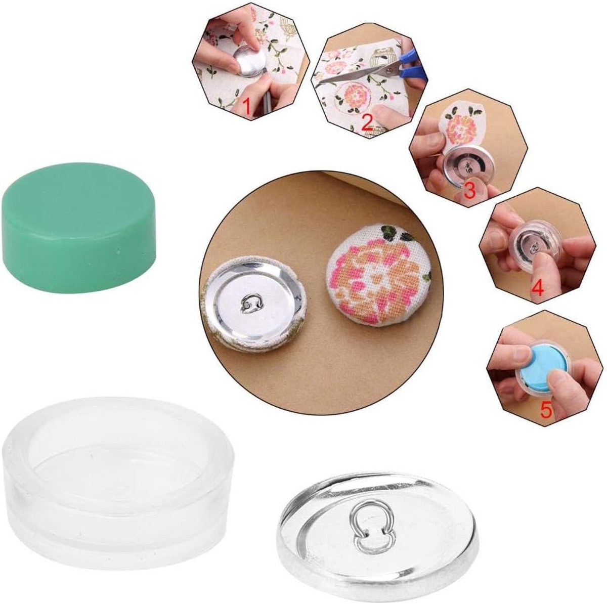 Knopen, Doek Tas Cover Knoppen Kit Ronde Knop Base DIY Handgemaakte Ambachten Gesp Maken Gereedschap (30mm)