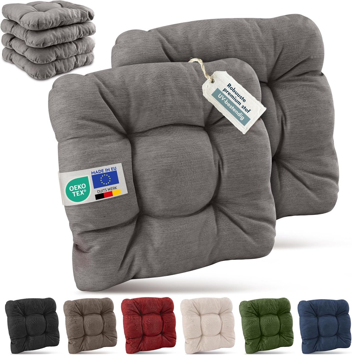 Set van 6 Stoelkussen Zitkussen voor Tuinstoel Outdoor Indoor