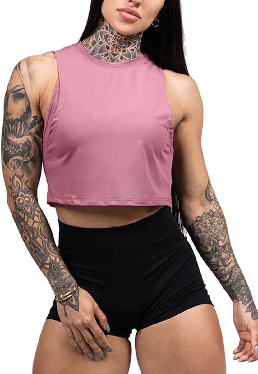 Yoga Workout Tanktops Fitness Bodybuilding Cropped Vest Athletic Mouwloze Shirts