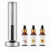 Nira Breeze Aura – Luxe Geurdiffuser Zonder Water + 3 Aroma-oliën van 15 ml – App Bediening – Draadloos – Cold Air Technologie – Tot 150 m²