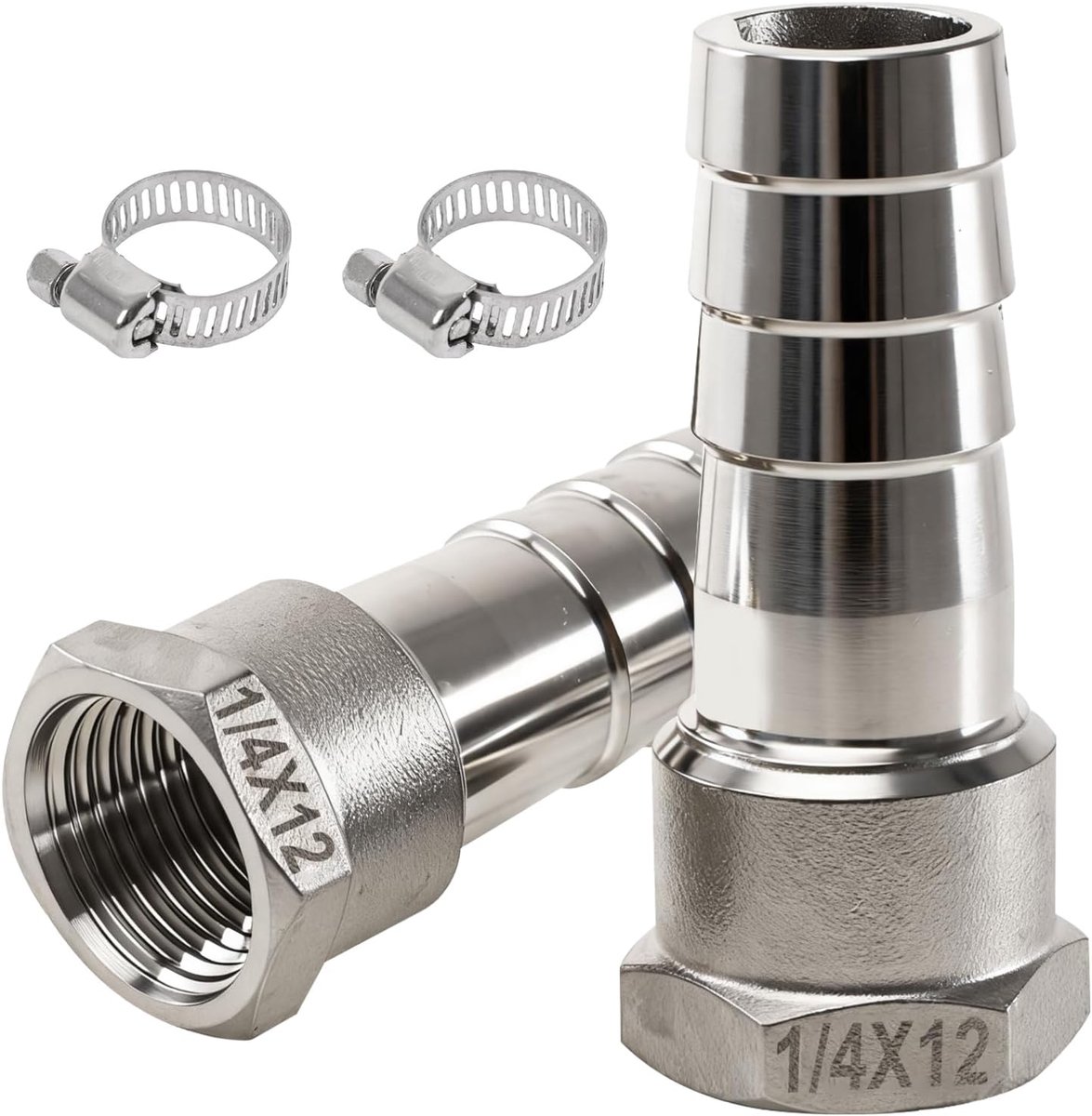 Dailygoods- Slangkoppeling Roestvrij Staal - 1/4" Binnendraad - Slangstuk - Slangkoppelingen - Duurzaam - Lekvrije Verbindingen - Slangfitting