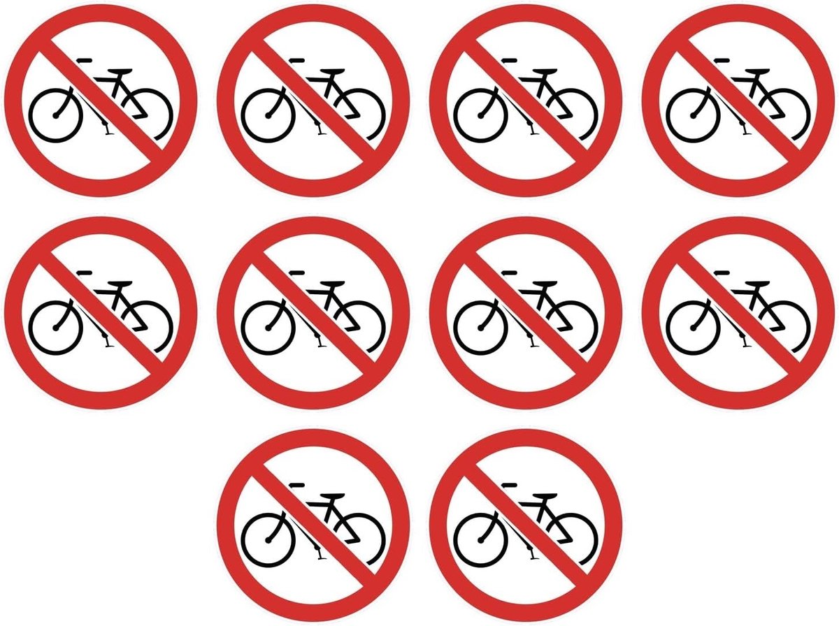 Fietsen plaatsen sticker 10x | Ø 10 cm