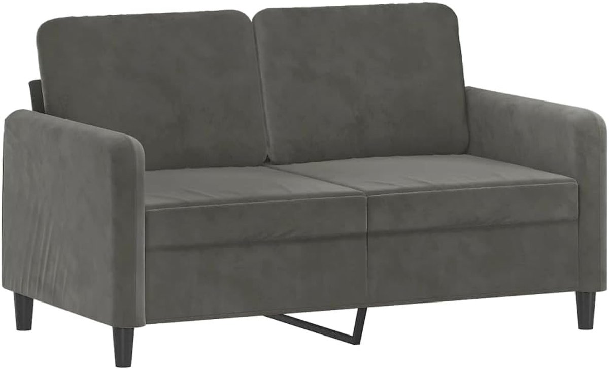 2-zitsbank, donkergrijs, 120 cm, fluweel, woonkamerbank, slaapkamer, werkkamer, kantoorbank voor woonkamer, slaapkamer, kantoor, lounge