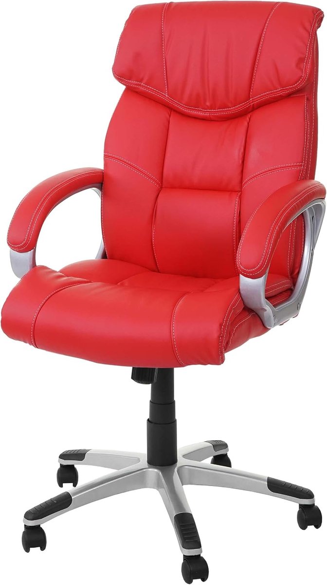 Bureaustoel HWC-A71, kunstleer - rood