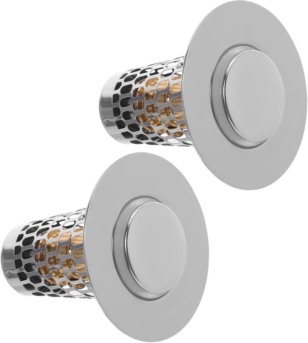 2 Stuks Vloerafvoerfilter Badkamer Wastafel Haarfilter Wastafel Haaropvangfilter Wastafelstop Met Filter Pop-Up Filterstop Badkamer Afvoer Haarfilter Pop-Up Afvoerfilter