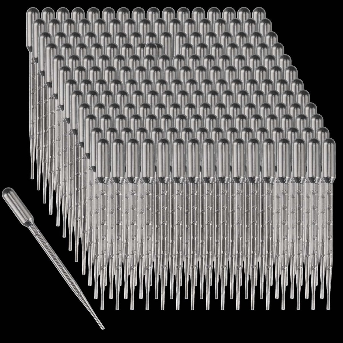 1000 stuks plastic pipetten 3 ml, 15,3 cm lange pipetjes, transferpipetten, plastic druppelaar voor experiment, etherische oliën, parfums
