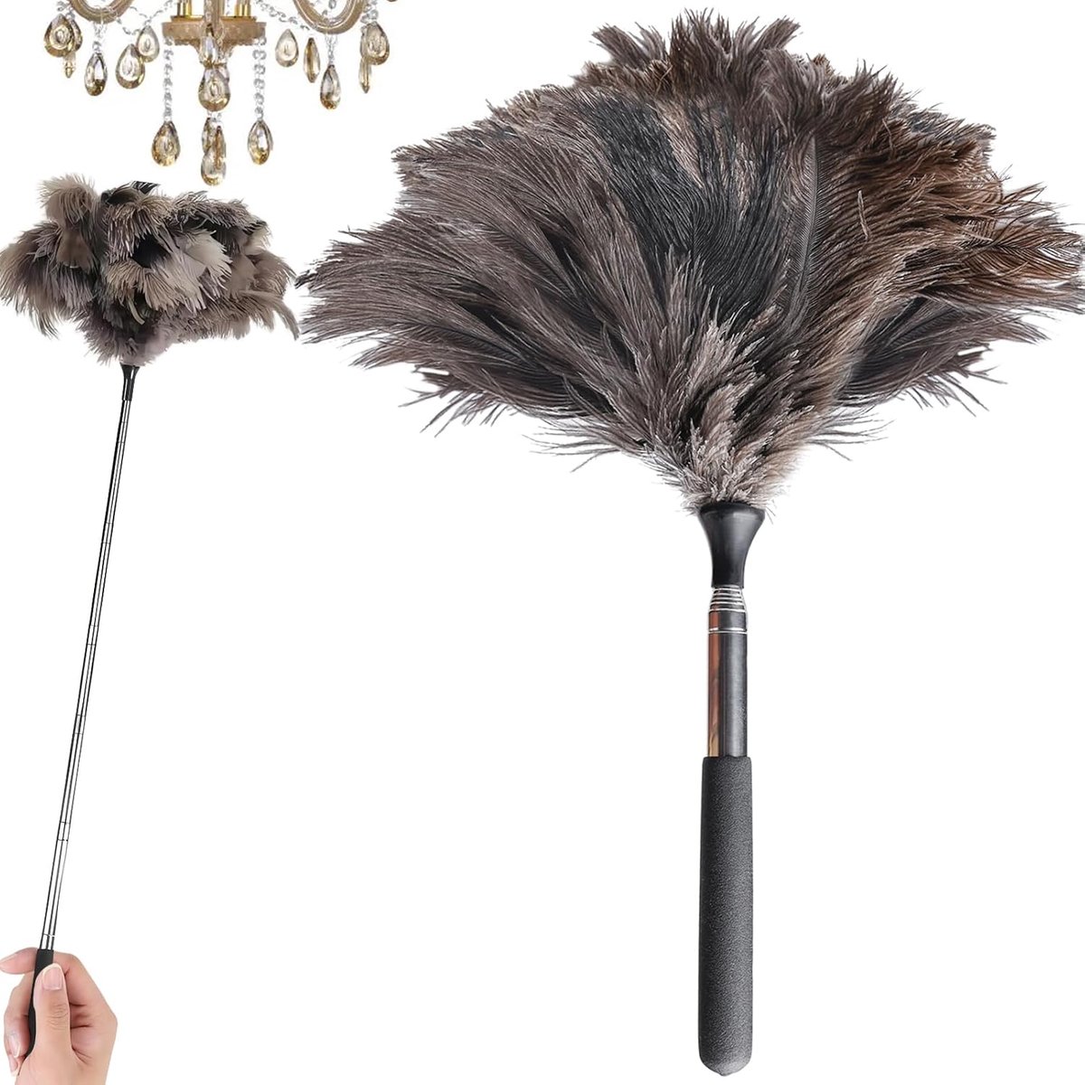 Dailygoods - Telescoop Stofdoek met Struisvogelveren