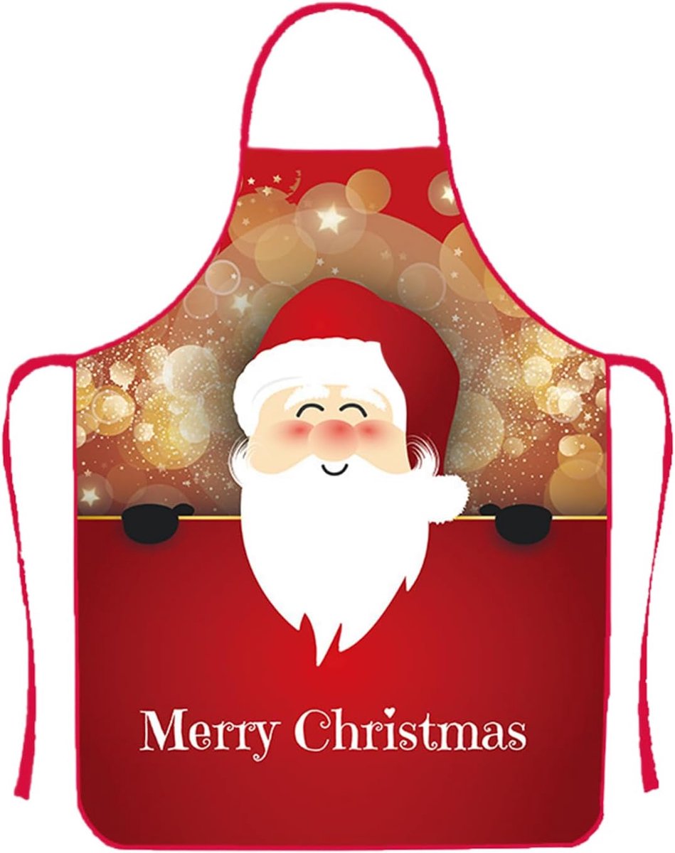 Schorten - Waterdichte Bib Chef Koken Cover, Vakantie Bakschort, Verstelbare Riem Smock, Feestelijke Bedrukte Doek | Xmas Keukenschort Voor Party Mannen Vrouwen Familie Bakken Grillen Tuin