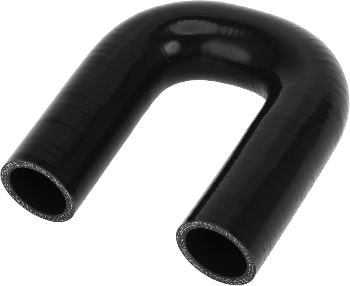 Dailygoods- Siliconen Slang - Zwart - Binnendiameter 32 mm - Lengte 120 mm - 180 Graden - Meerlaags Geweven Stof - Temperatuurbestendig tot 300 ℃ - Ko