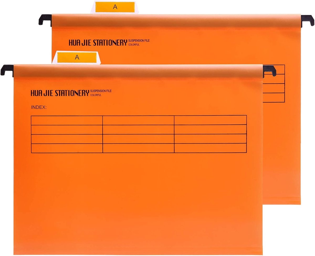 Foolscap hangmappen 41 x 25 cm - plastic - 12 stuks met tabs - ideaal voor archiveren - ShopVlot