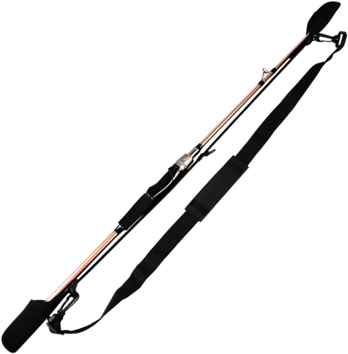 Dailygoods- Hengelcarrier Verstelbare Draagriem - Hengelstok Schoudersling - Opberglus - Slijtvast - Antischok Bescherming - 23"-55" Verlengbaar - Hen