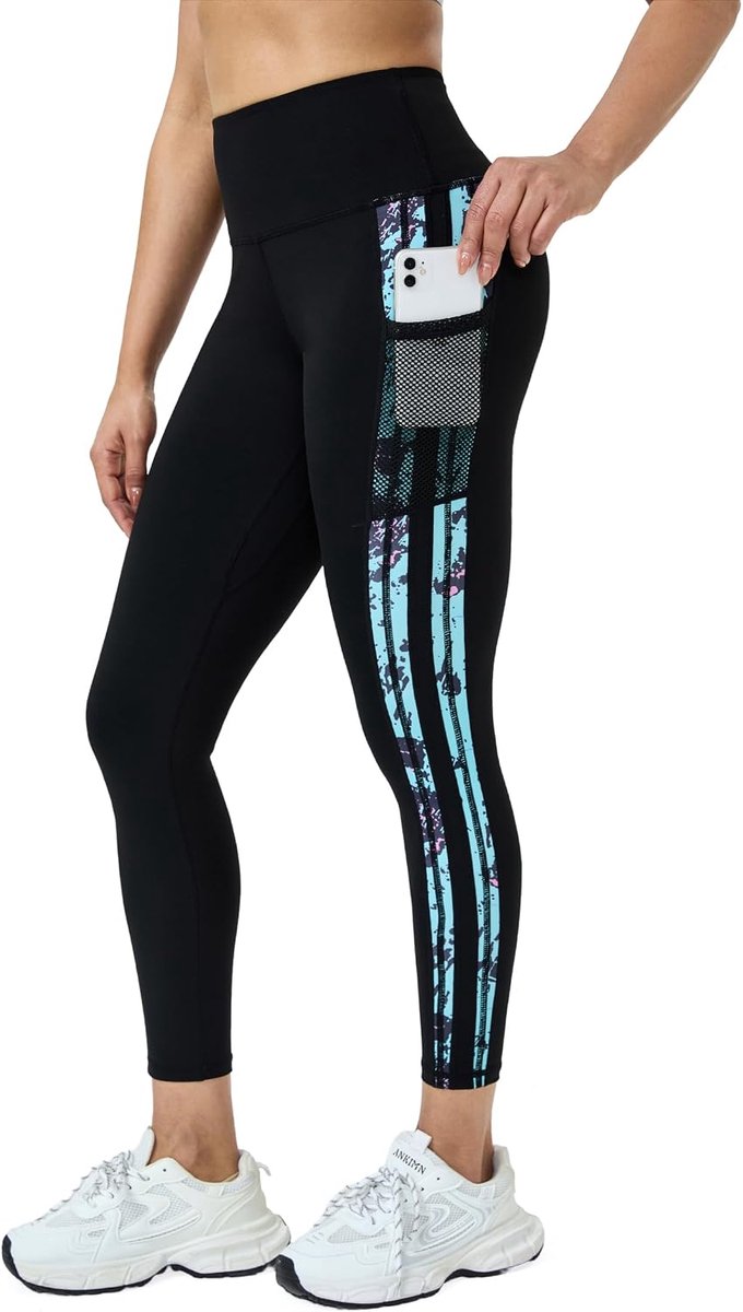 Dameslegging met zakken, ondoorzichtige sportlegging voor dames, lange fitnessbroek, hardloopbroek, sportbroek voor dames