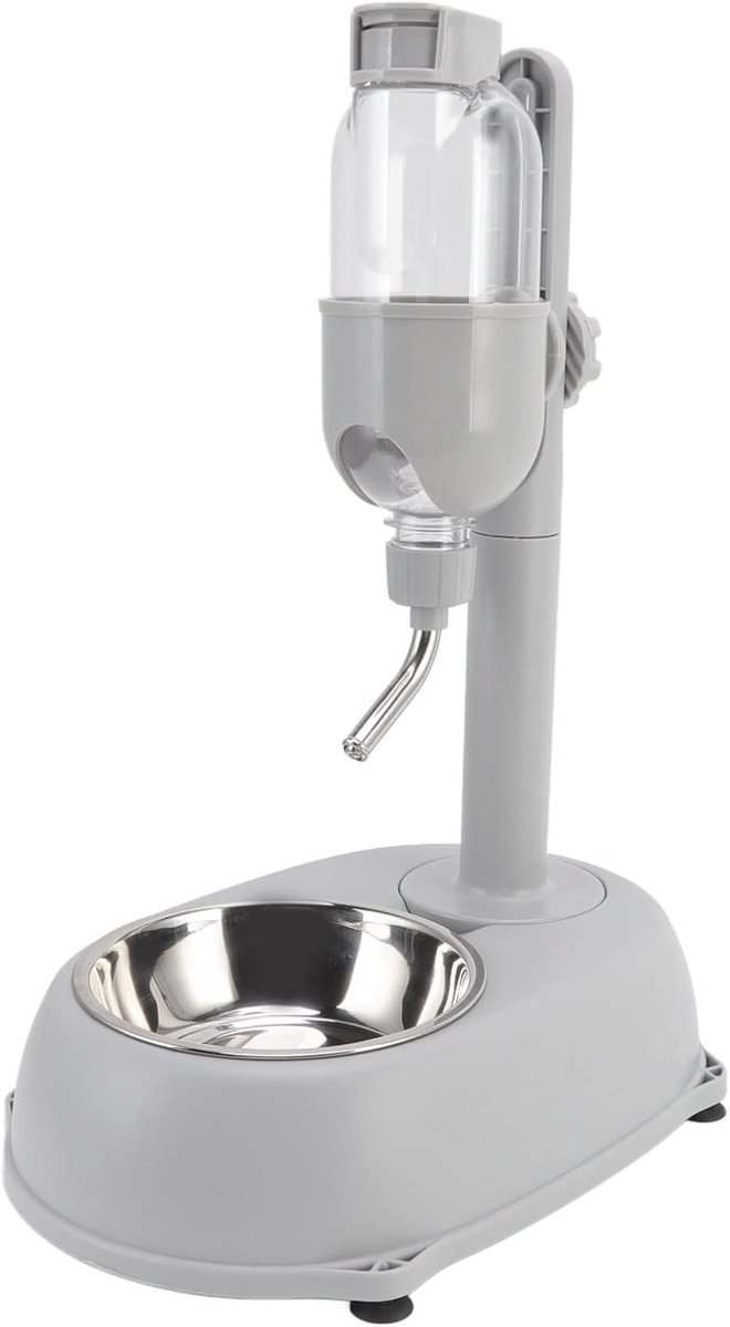 Dailygoods- Watervoederbak Automatische Dispenser 500 Ml - Hoogte Verstelbaar - Afneembare Voerbak - Voor Hond/Kat - Milieuvriendelijk Materiaal - Wat