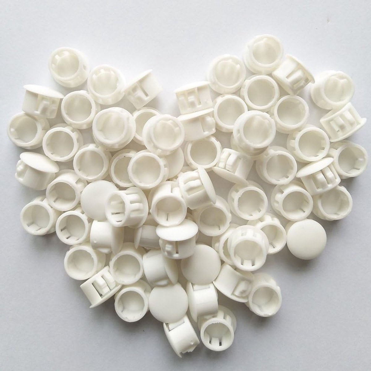 Pluggen (montagegat: 12.5-13mm), Plastic Flush Type Gat Stekkers, Home Meubelbevestiger, Plastic Pijp Choke Plug (Witte Kleur)