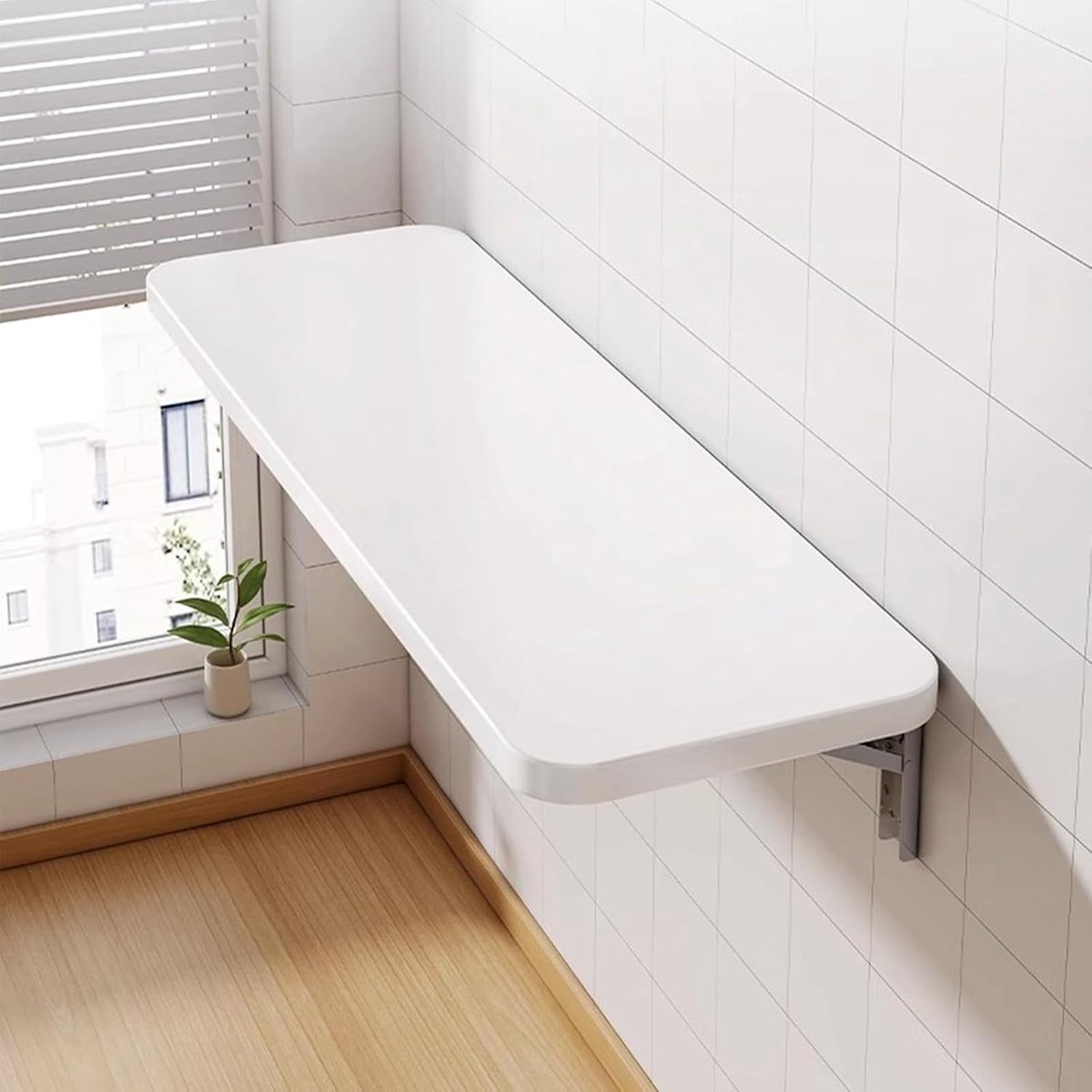 Wandtafel voor keuken, eetkamer en kinderen, met ruimtebesparende houders (wit, 60 x 30 x 1,6 cm)