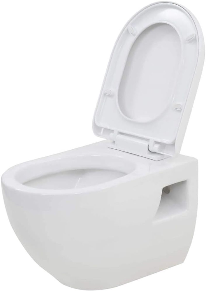 Yorten Keramische wandtoilet wanddiepspoeltoilet toilet hangtoilet gastentoilet keramiek - WC 36 x 50 x 41,5 cm (B x D x H) wit