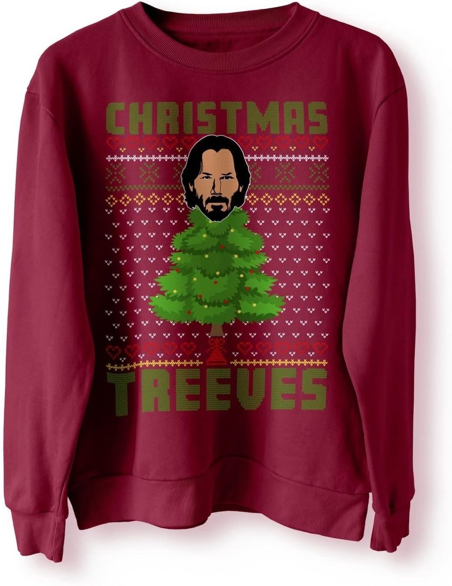 Reeves Kerstbomen Trui Trui Sweatshirt Meme Xmas Grappige Sweatshirt Trui TV Grappige Kersttrui Wick
