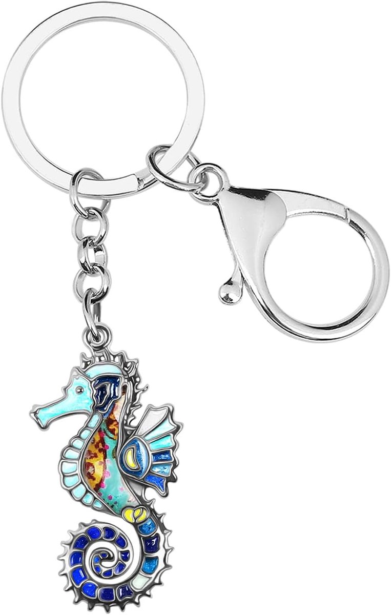 Emaille Zeepaardje Sleutelhanger Autosleutel Handtas Sleutelhanger Oceaan Zeepaardje Geschenken Voor Vrouwen Meisjes Trendy Sieraden