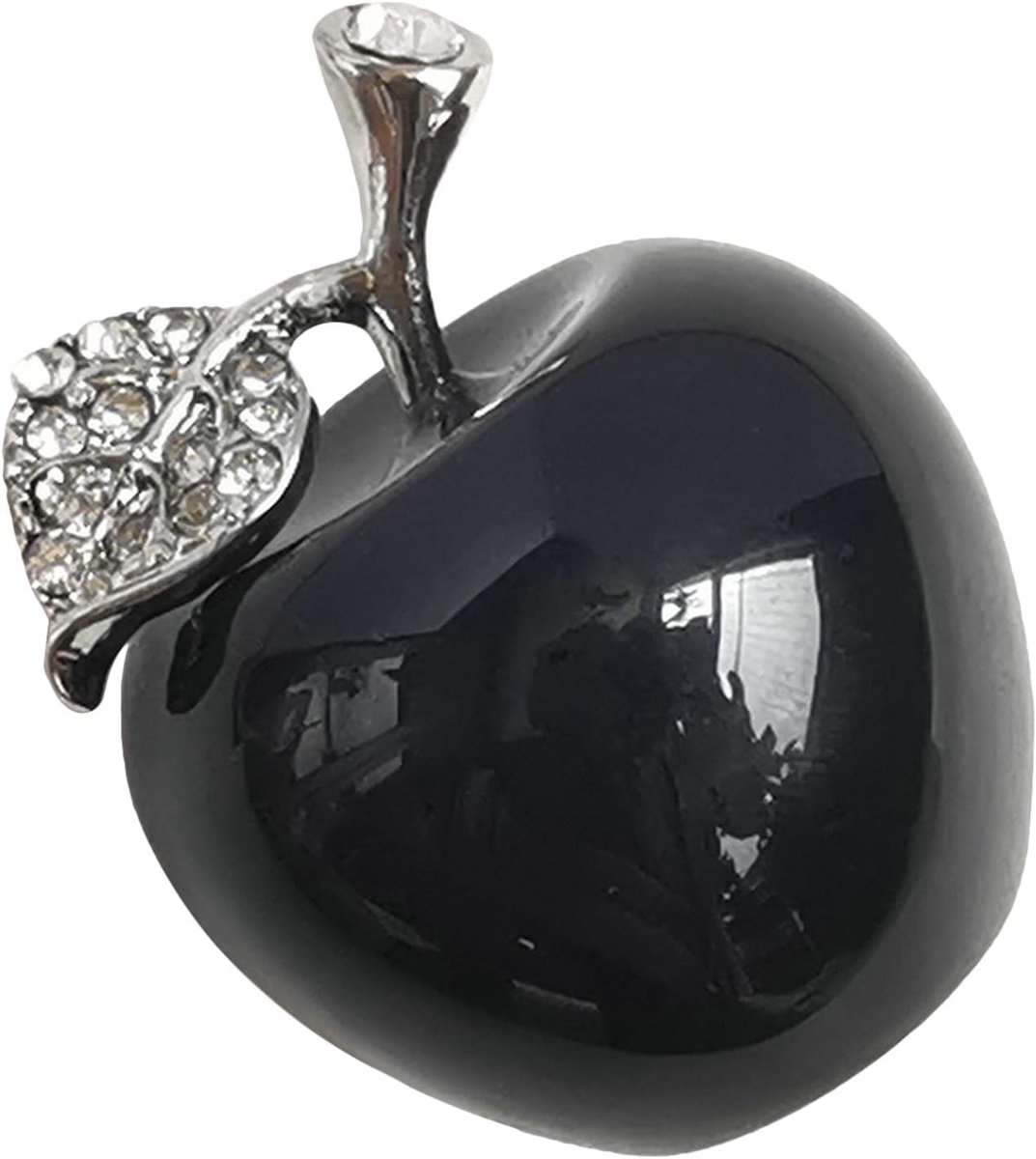 Zwarte obsidiaan appelkristallen en helende stenen verzamelobjecten, 3 cm genezing kristal figuur sculptuur thuis ornament bruiloft decoratie