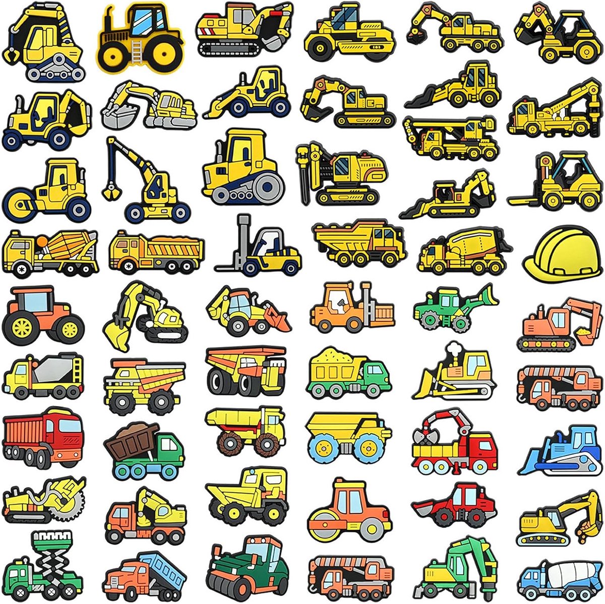 Bedels, pvc-schoendecoratie, cartoon-schoendecoratie, graafmachine, schoenbedels voor kinderen, armbandbedels, klompdecoratie voor bandarmbanden, meisjes en jongens