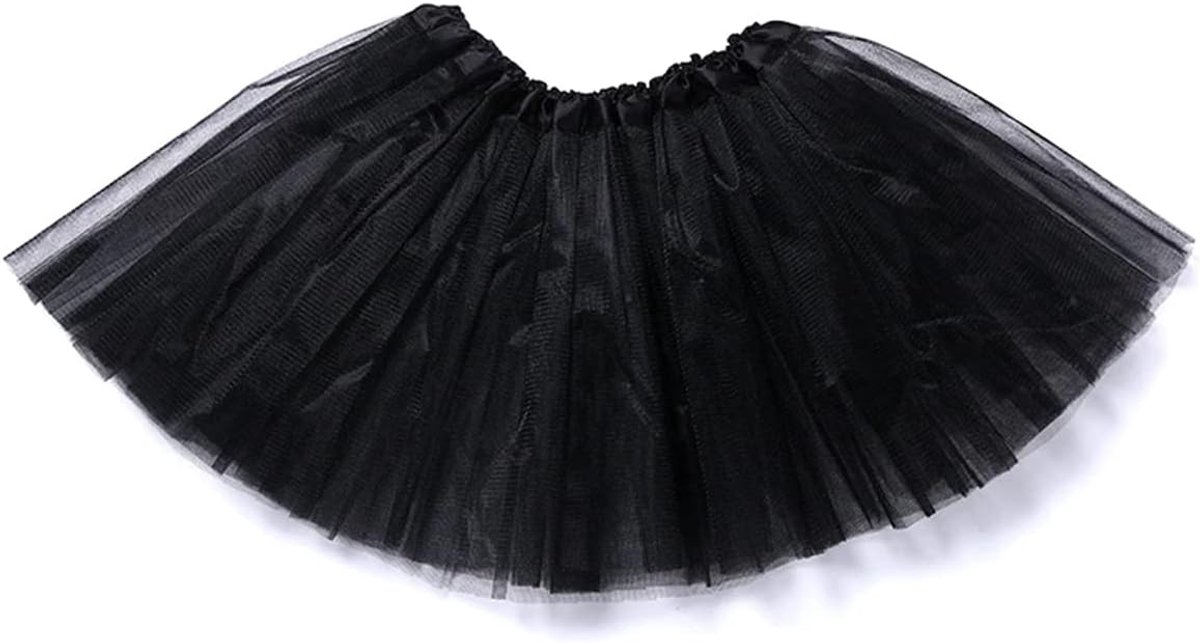Tuturok voor meisjes, tule rok voor ballet, 3-laags, elastisch, prinsessenkostuum, carnaval, 30 cm, eenheidsmaat