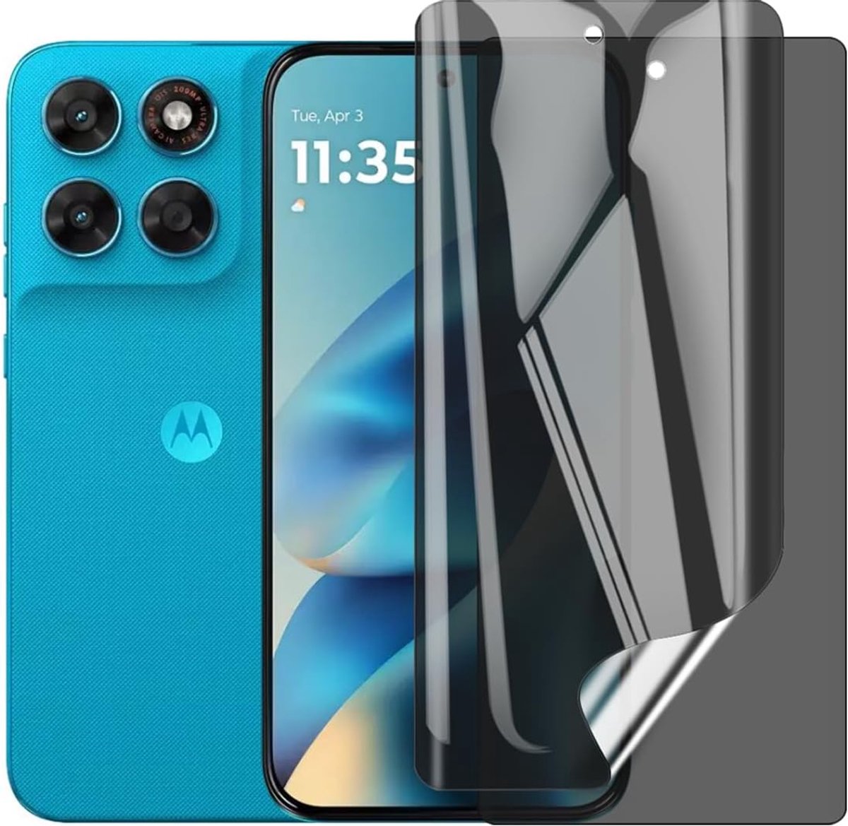2 stuks anti-spy hydrogelfolie voor Motorola Moto G67/G77/G87, 6,78 inch, privacyfolie, TPU-beschermfolie, zonder luchtbellen, zelfherstellend, niet van glas