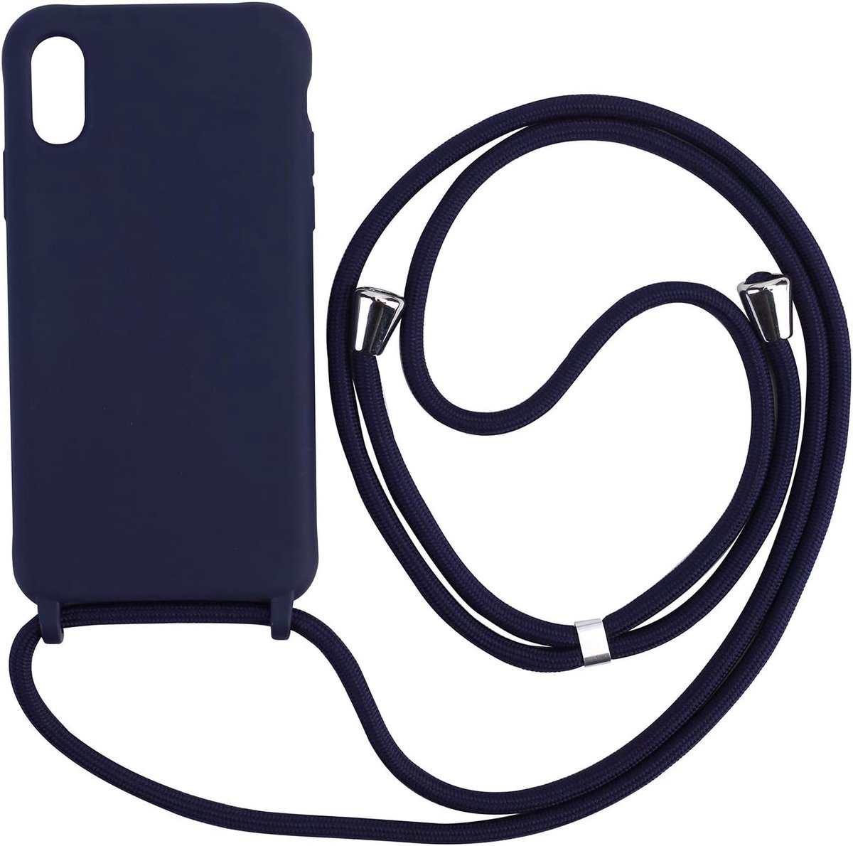 Telefoonhoes, compatibel met Samsung Galaxy S10E, stijlvol siliconen hoesje met nekkoord, schokbestendige TPU-bumperhoes, telefoonhoesje met koord voor Samsung Galaxy S10E, blauw