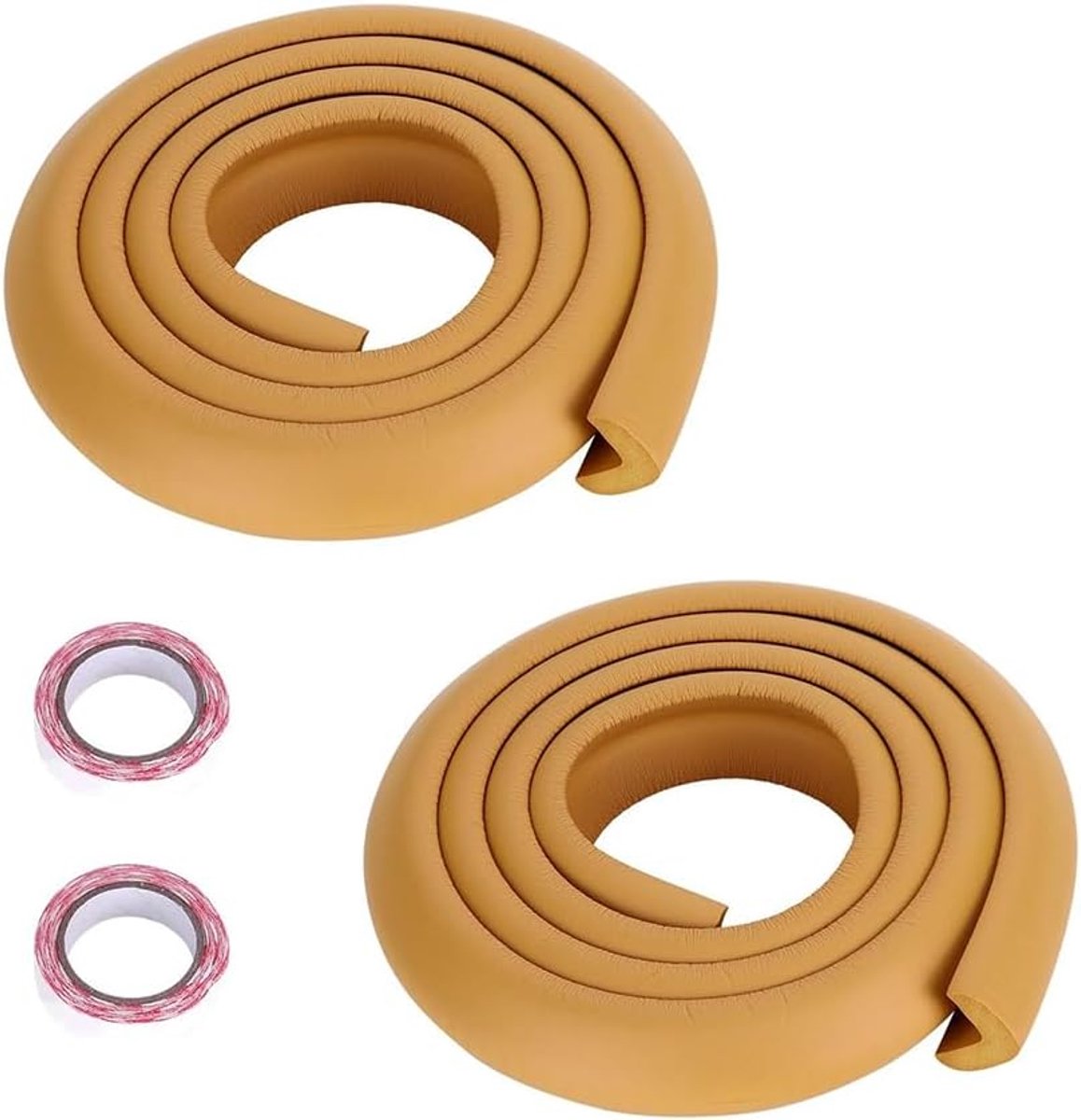 2 m hoekbescherming voor baby's, van schuimrubber, kindveilig, anti-botsingen, bumperstrips voor scherpe meubels (bruin, 2 stuks)