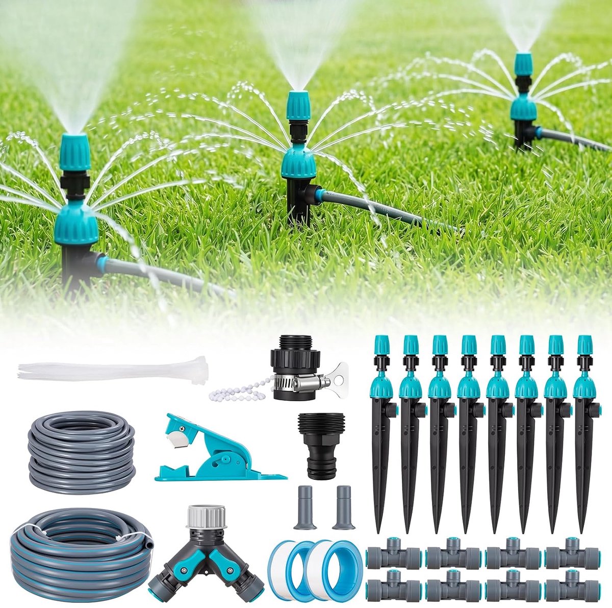 Irrigatiesysteem voor de tuin, 30 m + 10 m, automatische irrigatie met