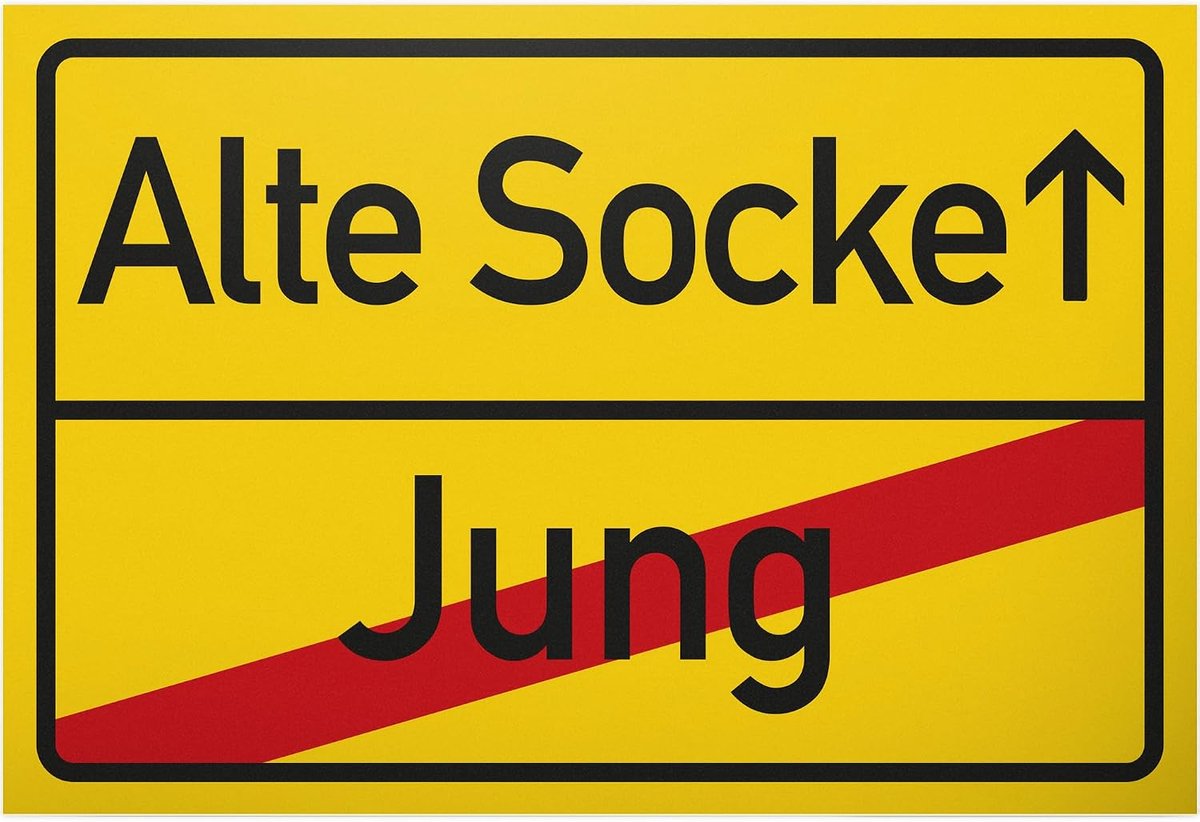 Oude sok (jong) plastic plaats, plaatsnaambord - cadeau ronder verjaardag, cadeau-idee verjaardagscadeau mannen, verjaardagsdeco/partydeco/feestaccessoires/verjaardagskaart