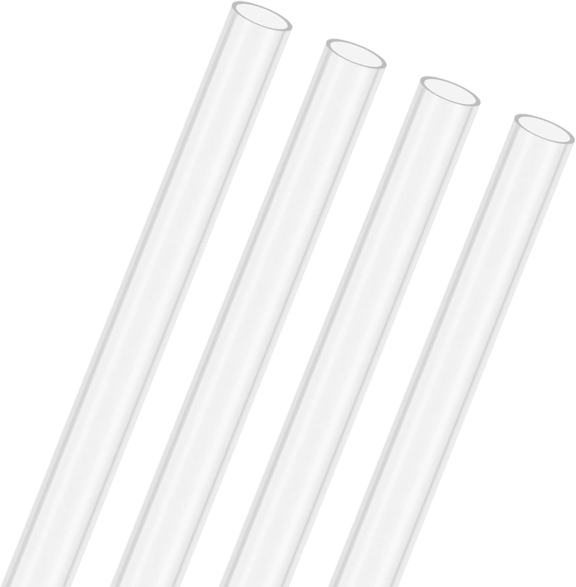 4-Pack Clear Stijve Acryl Pijp, 5 mm [0.29"] ID x 7mm [0.27"] OD Plastic Ronde Buis voor Waterkoelingssysteem/Lampen/Fonteinen/Aquaria/Display Stand, Acryl Tubing [305mm/12IN]