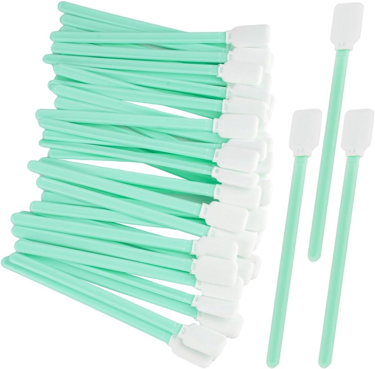 100 stuks reinigingsstaafjes, steriele watten, 12 cm, reinigingsdoekjes | lange reinigingssticks, schuimreinigingsstaafjes voor inkjet, printkopreiniger, lensreiniging (groen)