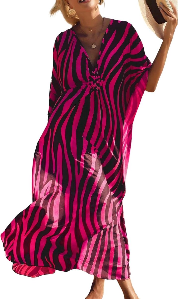 Kaftan voor dames, maxi-loungewear, oversized nachthemd, homewear, strand, cover-jurk