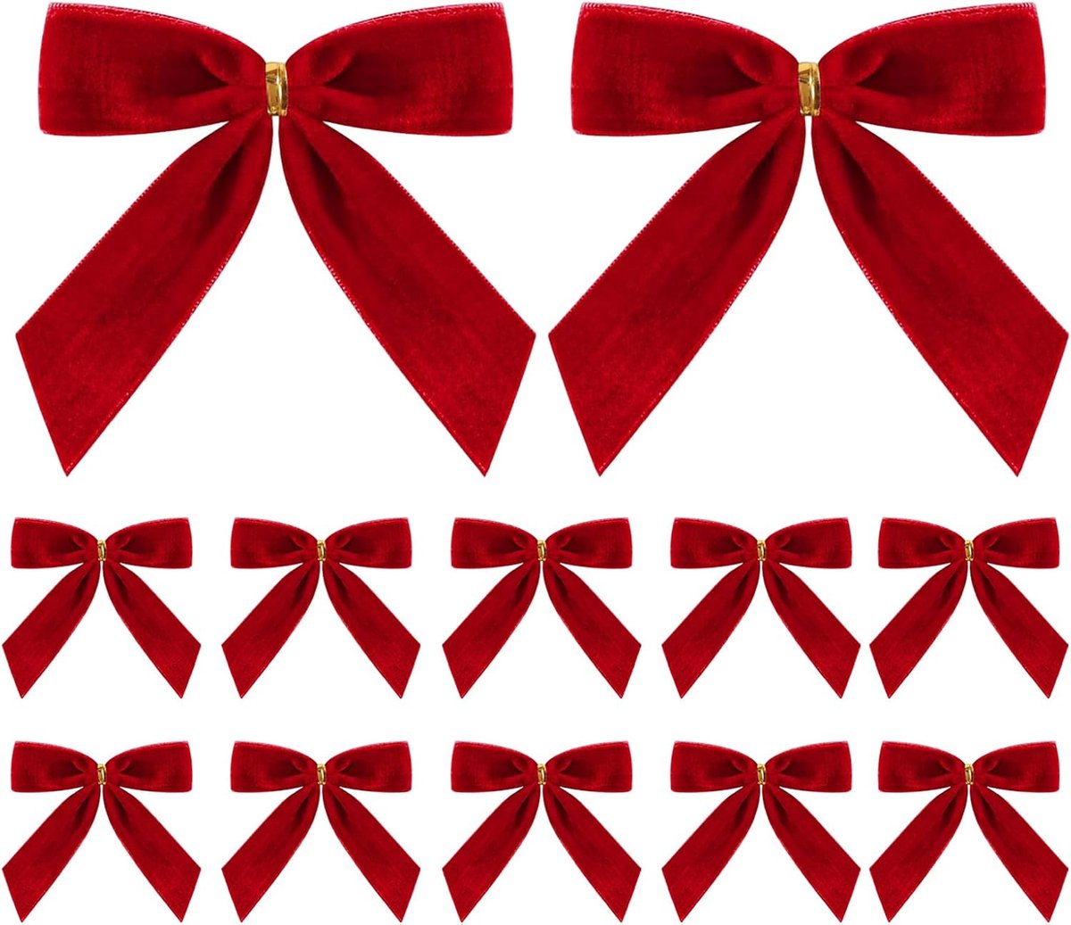 Strikken, 12 stuks, rode kerststrikken, kerstbomen, ornamenten, voor kransen, trappen, open haarden, bruiloften, feesten en woondecoratie